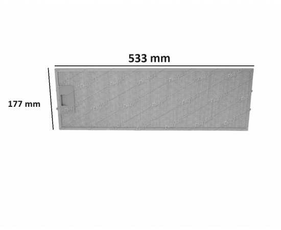 17.70 x 53.30 cm Aspiratör & Davlumbaz Kaset Yağ Filtresi 