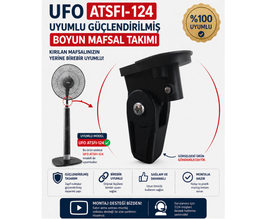 Ufo Atsfı-124 Vantilatör Güçlendirilmiş Boyun Mafsal Takımı Ufo Atsfı-124 Vantilatör Güçlendirilmiş Boyun Mafsal Takımı