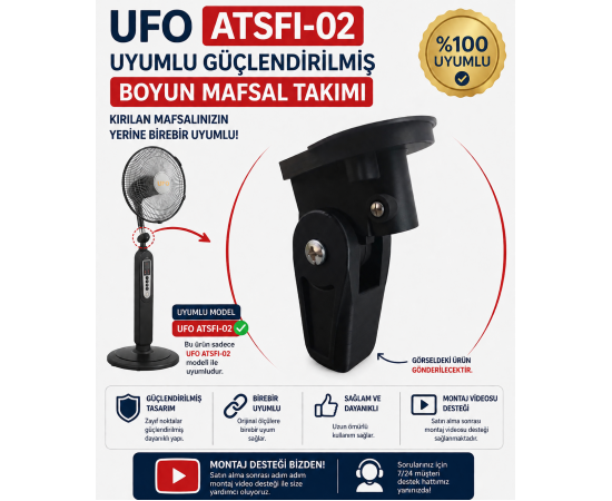 UFO ATSFI-02 Vantilatör Güçlendirilmiş Boyun Mafsal Takımı UFO ATSFI-02 Vantilatör Güçlendirilmiş Boyun Mafsal Takımı