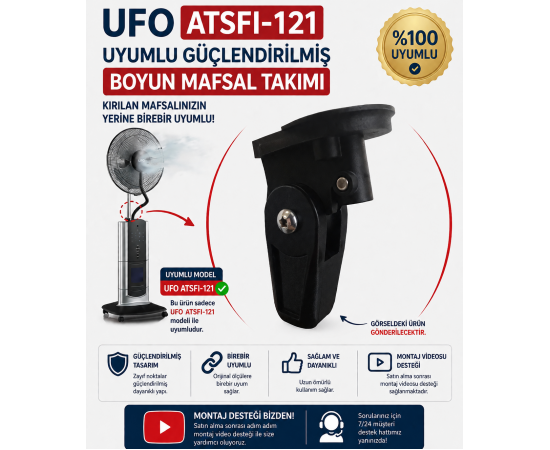 Ufo ATSFI-121 Vantilatör Güçlendirilmiş Boyun Mafsal Takımı Ufo ATSFI-121 Vantilatör Güçlendirilmiş Boyun Mafsal Takımı