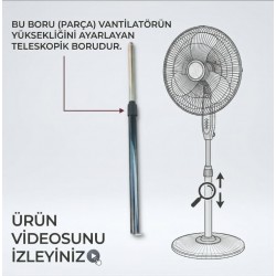 Üniversal Ayarlanabilinir  Teleskopik Vantilatör  Borusu ( Siyah )