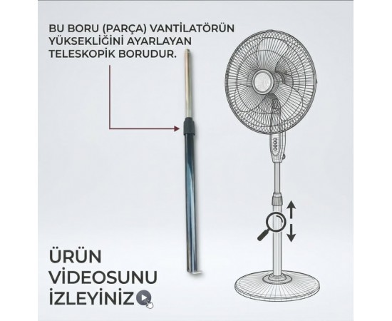 Üniversal Ayarlanabilinir  Teleskopik Vantilatör  Borusu ( Siyah )