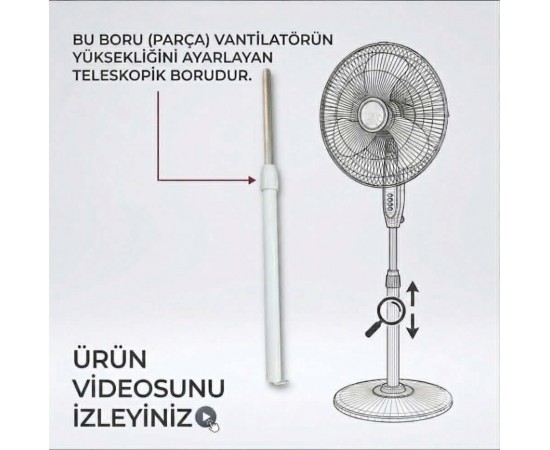Üniversal Ayarlanabilinir Teleskopik Vantilatör Borusu ( Beyaz )